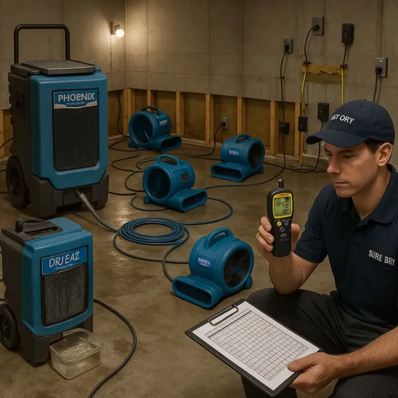 Structural Drying and Dehumidification process in East Ridge, TN